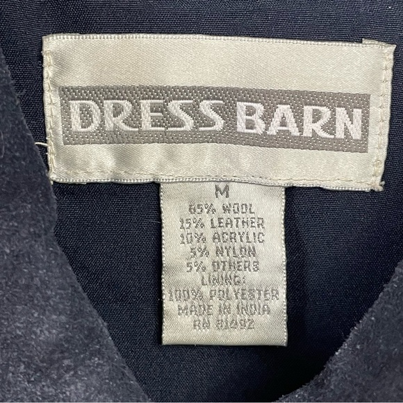 Vintage Leather Wool Knit Patchwork Zip Up Dress Barn Vest Size Medium - Picture 3 of 8